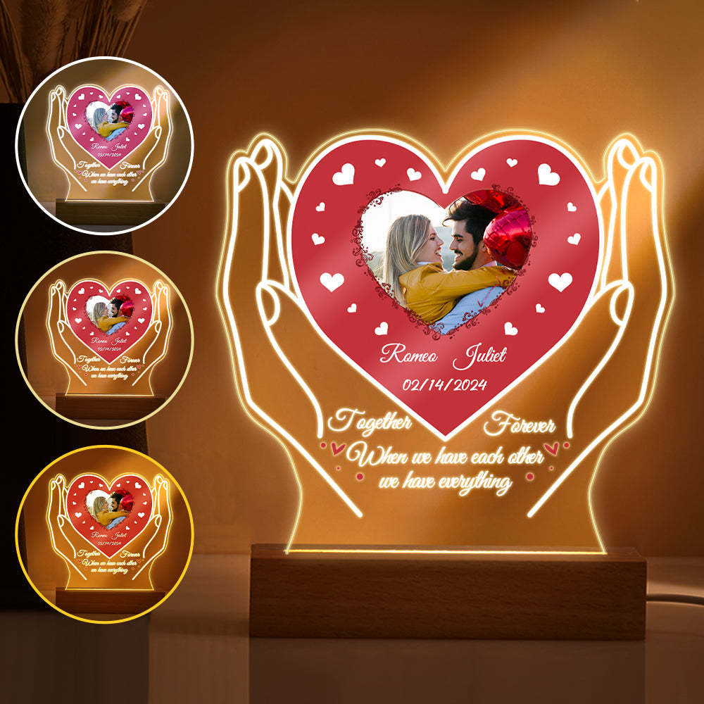 Veilleuse Acrylique Personnalisée Avec Photo Personnalisée, Cadeaux De Saint-valentin Pour Les Amoureux - votrecollierprenomfr