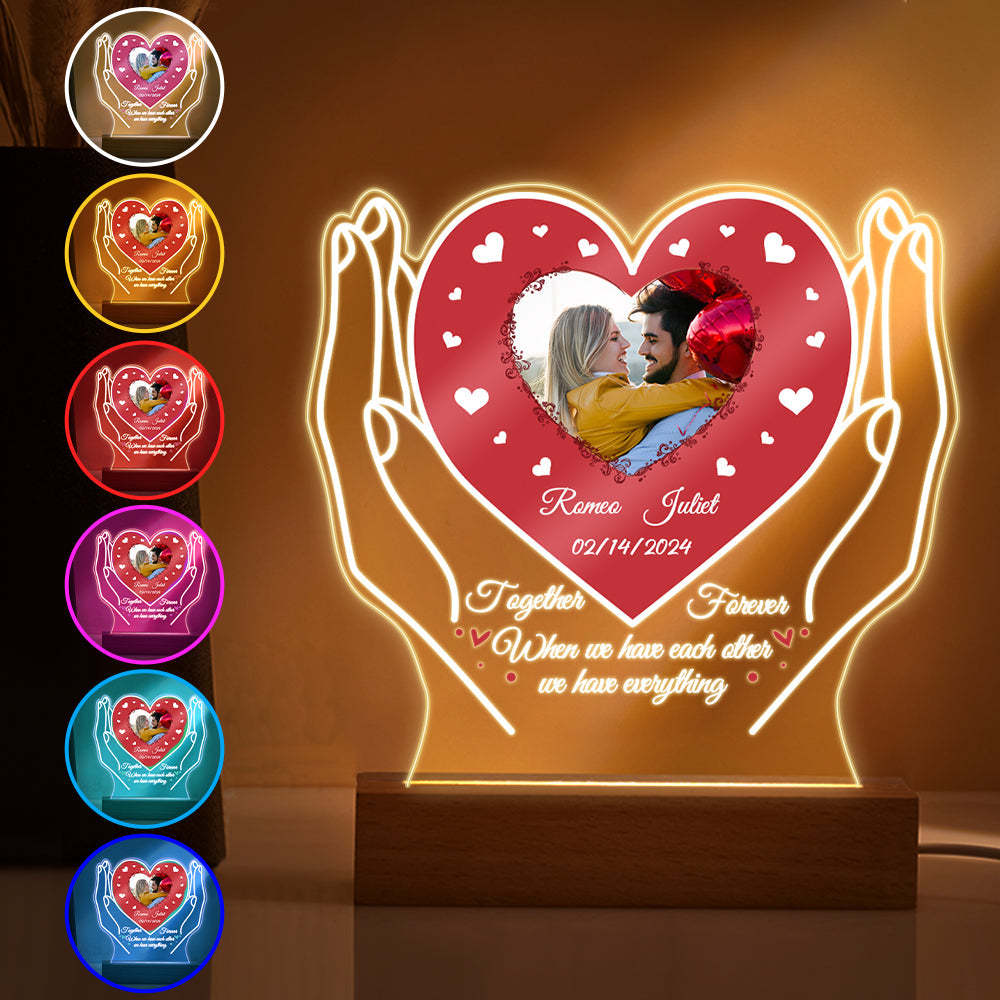 Veilleuse Acrylique Personnalisée Avec Photo Personnalisée, Cadeaux De Saint-valentin Pour Les Amoureux - votrecollierprenomfr