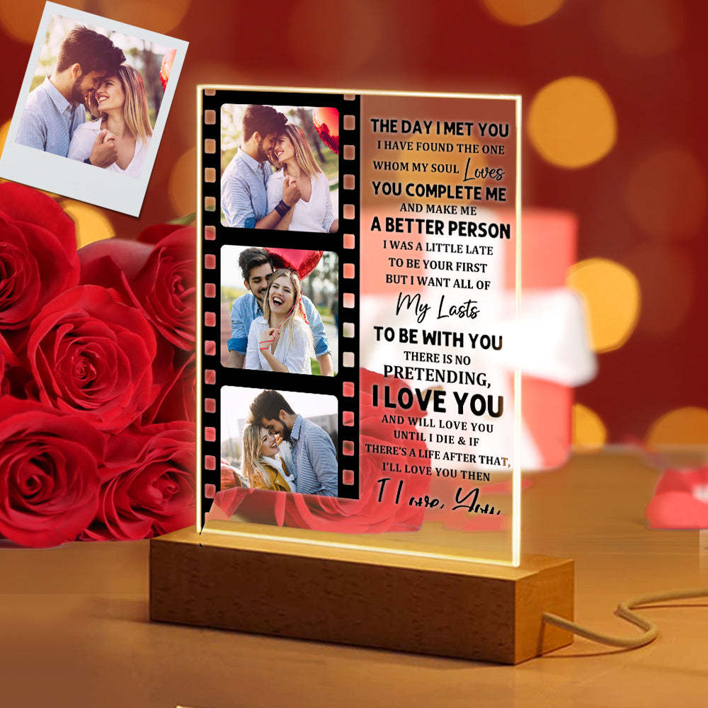 Veilleuse Personnalisée En Acrylique Avec Photo, Cadeaux Romantiques Pour La Saint-valentin, Pour Les Amoureux - votrecollierprenomfr