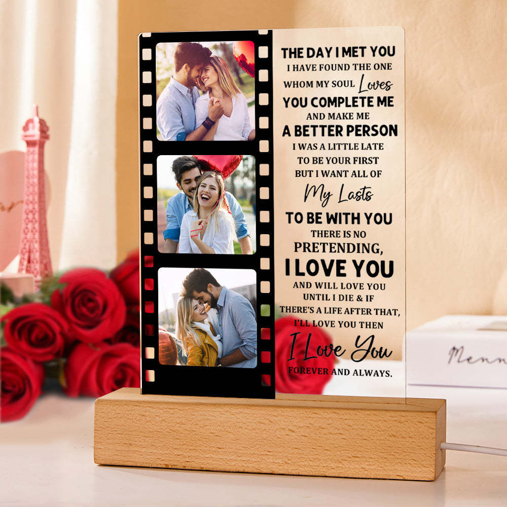 Veilleuse Personnalisée En Acrylique Avec Photo, Cadeaux Romantiques Pour La Saint-valentin, Pour Les Amoureux - votrecollierprenomfr