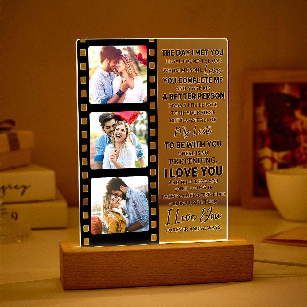 Veilleuse Personnalisée En Acrylique Avec Photo, Cadeaux Romantiques Pour La Saint-valentin, Pour Les Amoureux - votrecollierprenomfr
