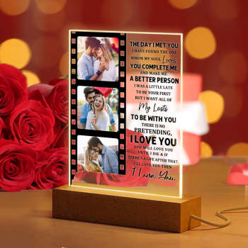 Veilleuse Personnalisée En Acrylique Avec Photo, Cadeaux Romantiques Pour La Saint-valentin, Pour Les Amoureux - votrecollierprenomfr