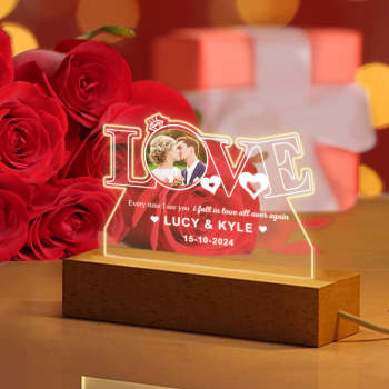 Veilleuse Personnalisée En Acrylique Avec Photo, Cadeaux Romantiques Pour La Saint-valentin, Pour Amoureux - votrecollierprenomfr