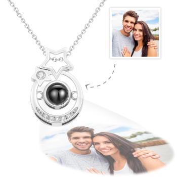 Collier Projection Photo Personnalisé Collier Projection Petites Étoiles Cadeau Unique - votrecollierprenomfr