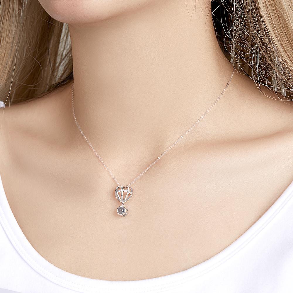 Collier De Projection De Photo Personnalisé Collier Pendentif Ballon Cadeau Pour Les Femmes - votrecollierprenomfr
