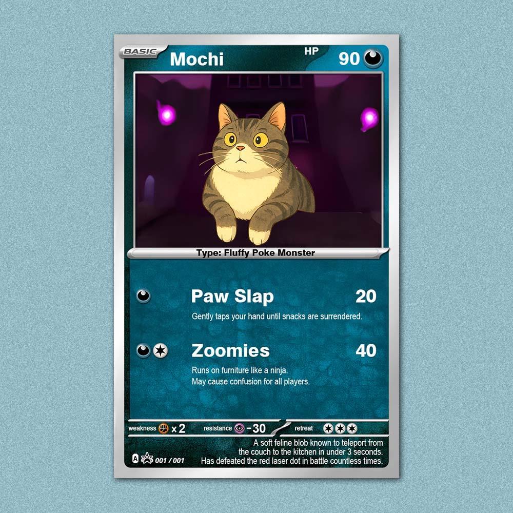 Carte À Collectionner Personnalisée Avec Photo – Poster Personnalisé Style Dessin Animé Pour Les Amoureux Des Chats - votrecollierprenomfr