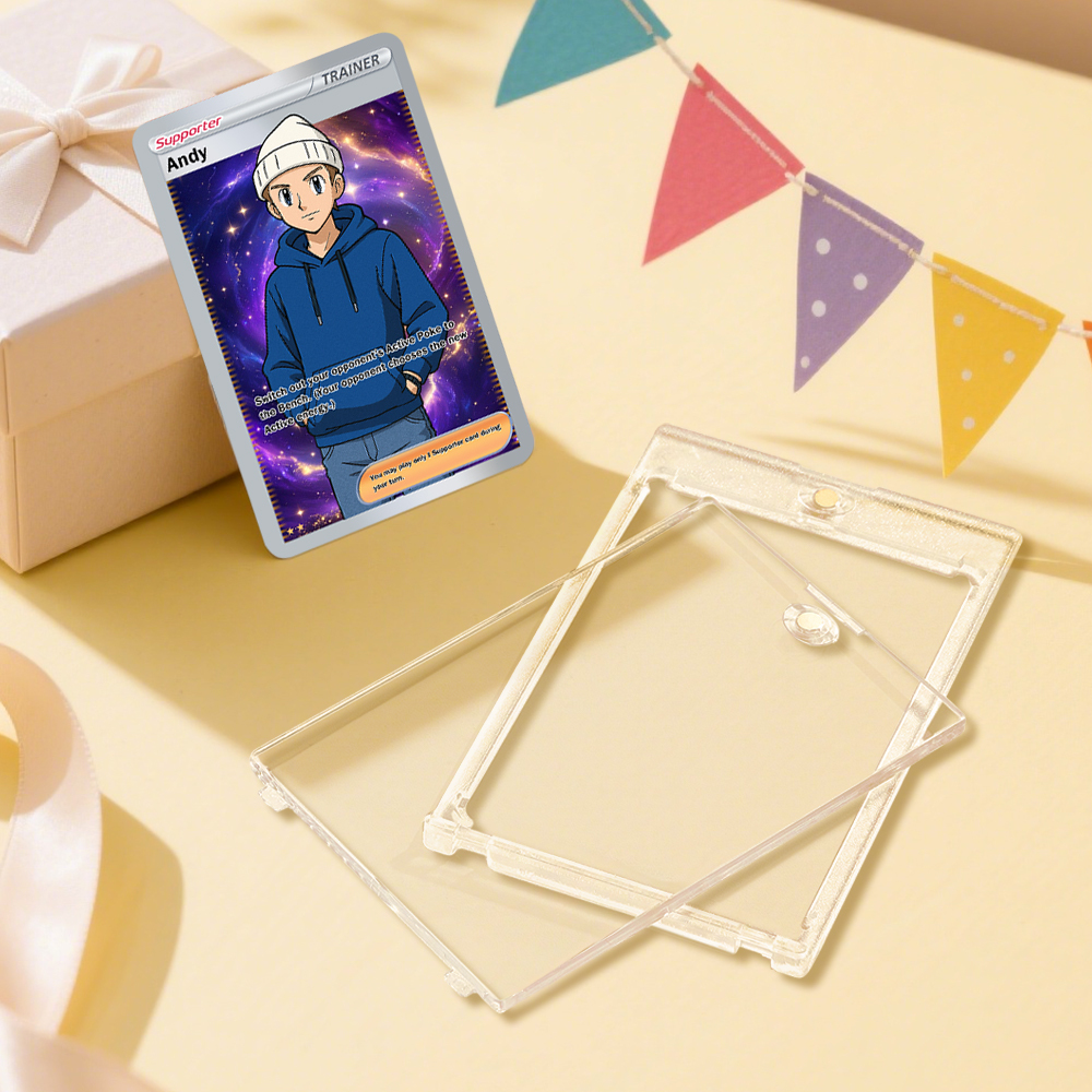 Carte De Jeu Vidéo D'anime Personnalisée Avec Votre Photo Et Votre Nom | Cadeau Unique Pour Les Fans Et Les Couples | Idée Cadeau De Noël - votrecollierprenomfr
