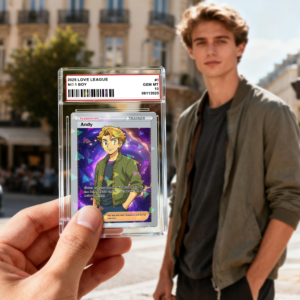 Carte À Collectionner Personnalisée Pour Jeu De Cartes À Échanger D'anime Avec Votre Photo Et Votre Nom | Cadeau Unique Pour Les Fans Et Les Couples | Idée Cadeau De Noël