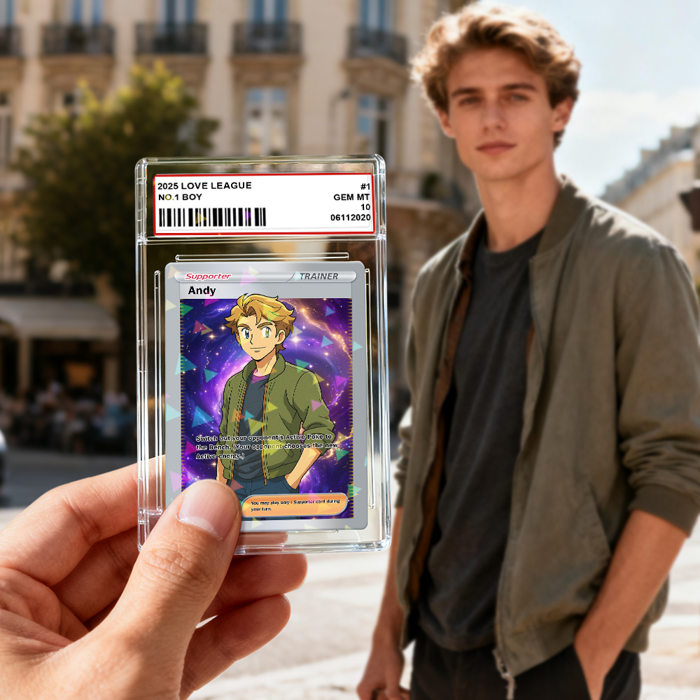 Carte De Jeu Vidéo D'anime Personnalisée Avec Votre Photo Et Votre Nom | Cadeau Unique Pour Les Fans Et Les Couples | Idée Cadeau De Noël - votrecollierprenomfr