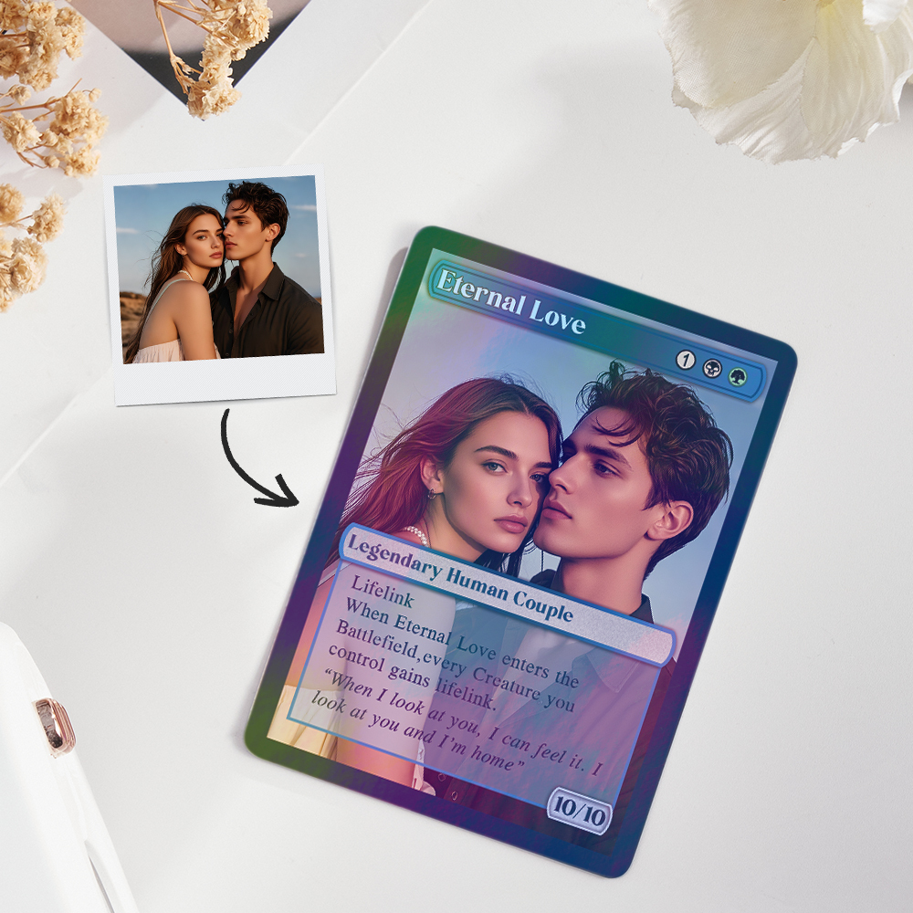 Carte À Collectionner Personnalisée Avec Effet Métallisé, Carte De Jeu Fantastique Unique Pour Les Joueurs De Jcc - votrecollierprenomfr