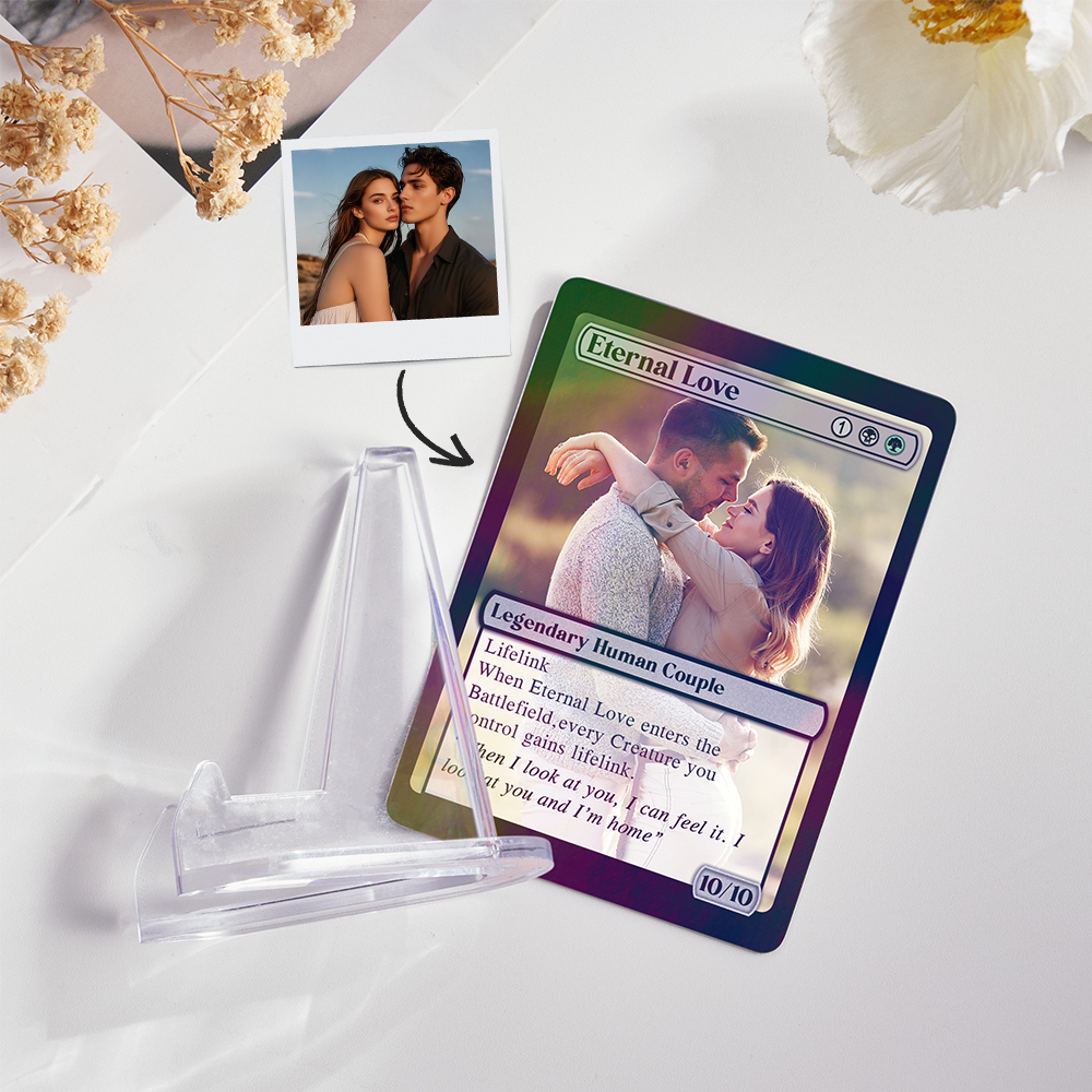 Carte À Collectionner Personnalisée Avec Effet Métallisé, Carte De Jeu Fantastique Unique Pour Les Joueurs De Jcc - votrecollierprenomfr