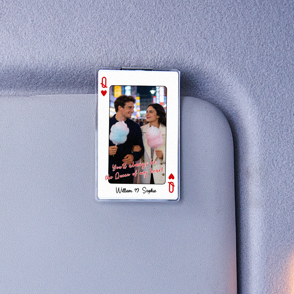 Pare-soleil De Voiture Personnalisé « roi/reine De Mon Cœur » Avec Photo De Couple - Cadeau De Saint-valentin Ou D'anniversaire Pour Lui Ou Pour Elle - votrecollierprenomfr