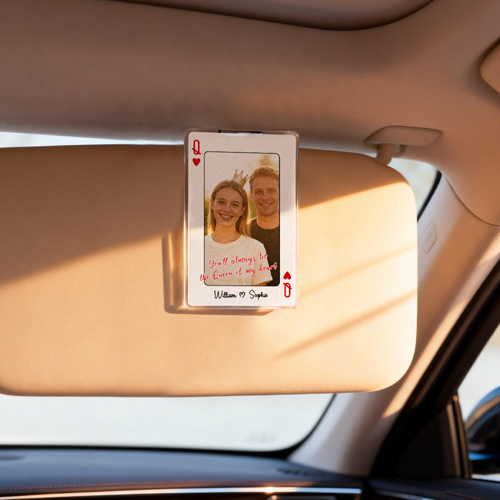 Pare-soleil De Voiture Personnalisé « roi/reine De Mon Cœur » Avec Photo De Couple - Cadeau De Saint-valentin Ou D'anniversaire Pour Lui Ou Pour Elle - votrecollierprenomfr