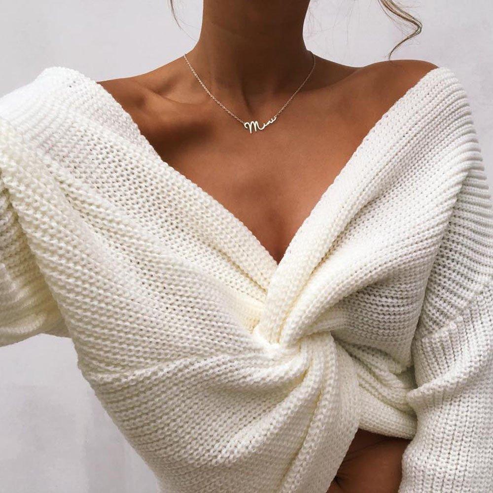 Collier De Nom Personnalisé Signature Style Nom Collier Argent Cadeau Personnalisé Pour Elle - votrecollierprenomfr