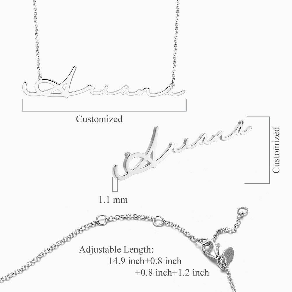 Collier De Nom Personnalisé Signature Style Nom Collier Argent Cadeau Personnalisé Pour Elle - votrecollierprenomfr