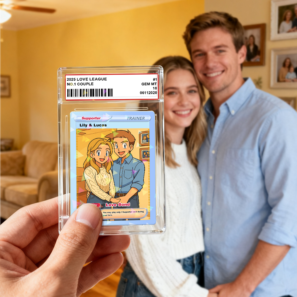 Carte De Jeu Vidéo D'anime Personnalisée Avec Votre Photo Et Votre Nom | Cadeau Unique Pour Les Fans Et Les Couples | Idée Cadeau De Noël - votrecollierprenomfr