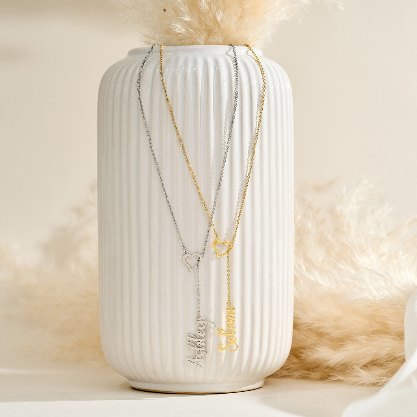 Collier Sautoir Personnalisé Avec Prénom Et Pendentif Cœur Pour Femme - Cadeau Idéal Pour La Saint-valentin - votrecollierprenomfr