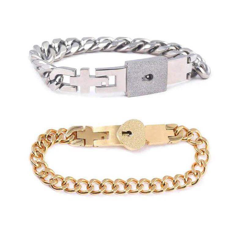 Bracelet Avec Serrure Et Clé, Cadeau De Saint-valentin Pour Les Couples - votrecollierprenomfr