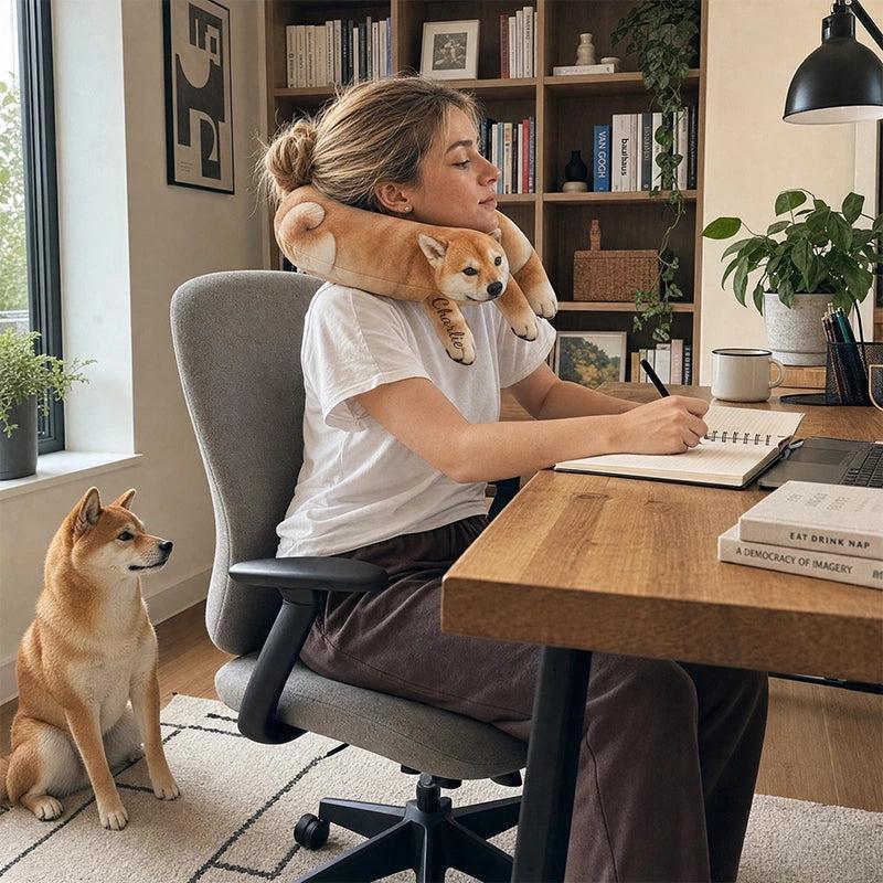 Oreiller Personnalisé Avec Photo Et Nom D'animal De Compagnie, Oreiller De Voyage Avec Nom De Photo Personnalisé, Oreiller De Cou En Forme De U, Cadeau Pour Propriétaire D'animal De Compagnie - votrecollierprenomfr