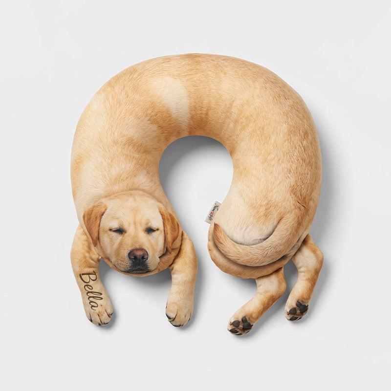 Oreiller Personnalisé Avec Photo Et Nom D'animal De Compagnie, Oreiller De Voyage Avec Nom De Photo Personnalisé, Oreiller De Cou En Forme De U, Cadeau Pour Propriétaire D'animal De Compagnie - votrecollierprenomfr