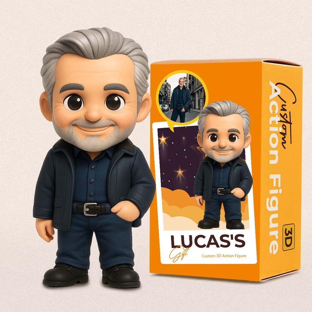 Figurine Articulée 3d Personnalisée. Transformez Votre Photo En Un Cadeau Unique Pour Votre Père. - votrecollierprenomfr