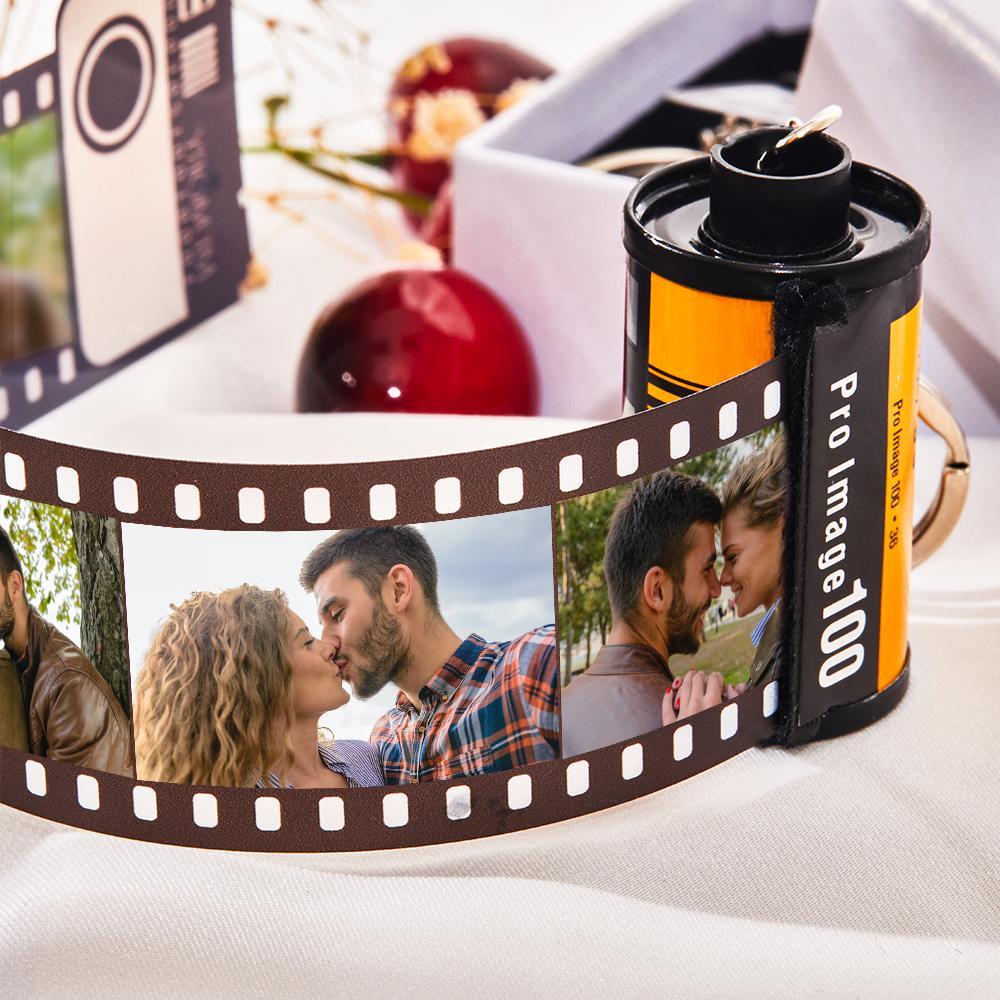 Cadeaux Personnalisés Romantiques Faits Sur Commande De Porte-clés De Rouleau D'appareil-photo Coloré Pour Le Papa - votrecollierprenomfr