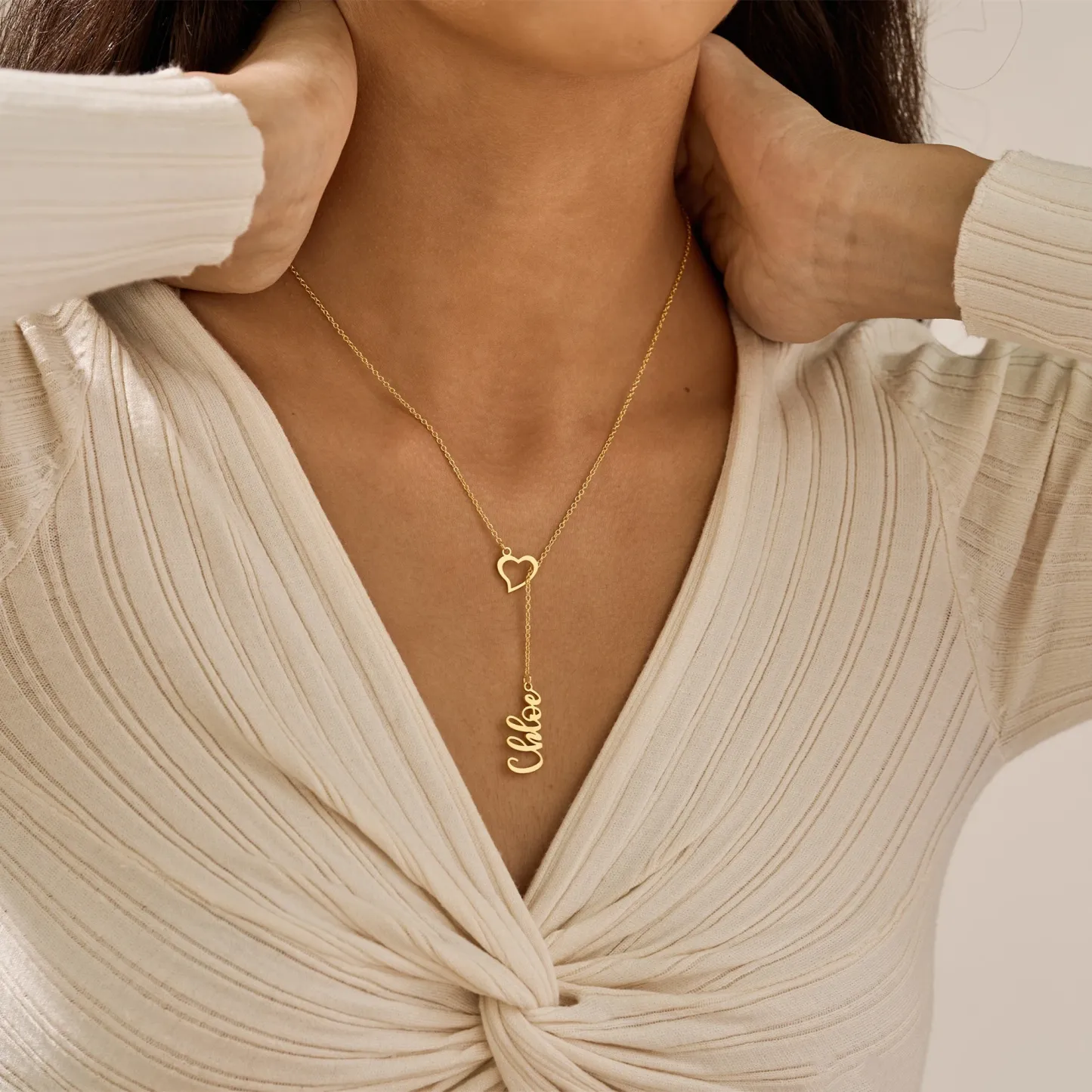 Collier Sautoir Personnalisé Avec Prénom Et Pendentif Cœur Pour Femme - Cadeau Idéal Pour La Saint-valentin - votrecollierprenomfr