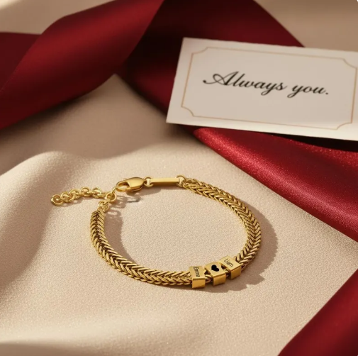 Bracelet Personnalisé Pour Homme, Bracelet Prénom Personnalisé, Cadeau Pour La Fête Des Pères Ou La Saint-valentin (pour Un Mari). - votrecollierprenomfr