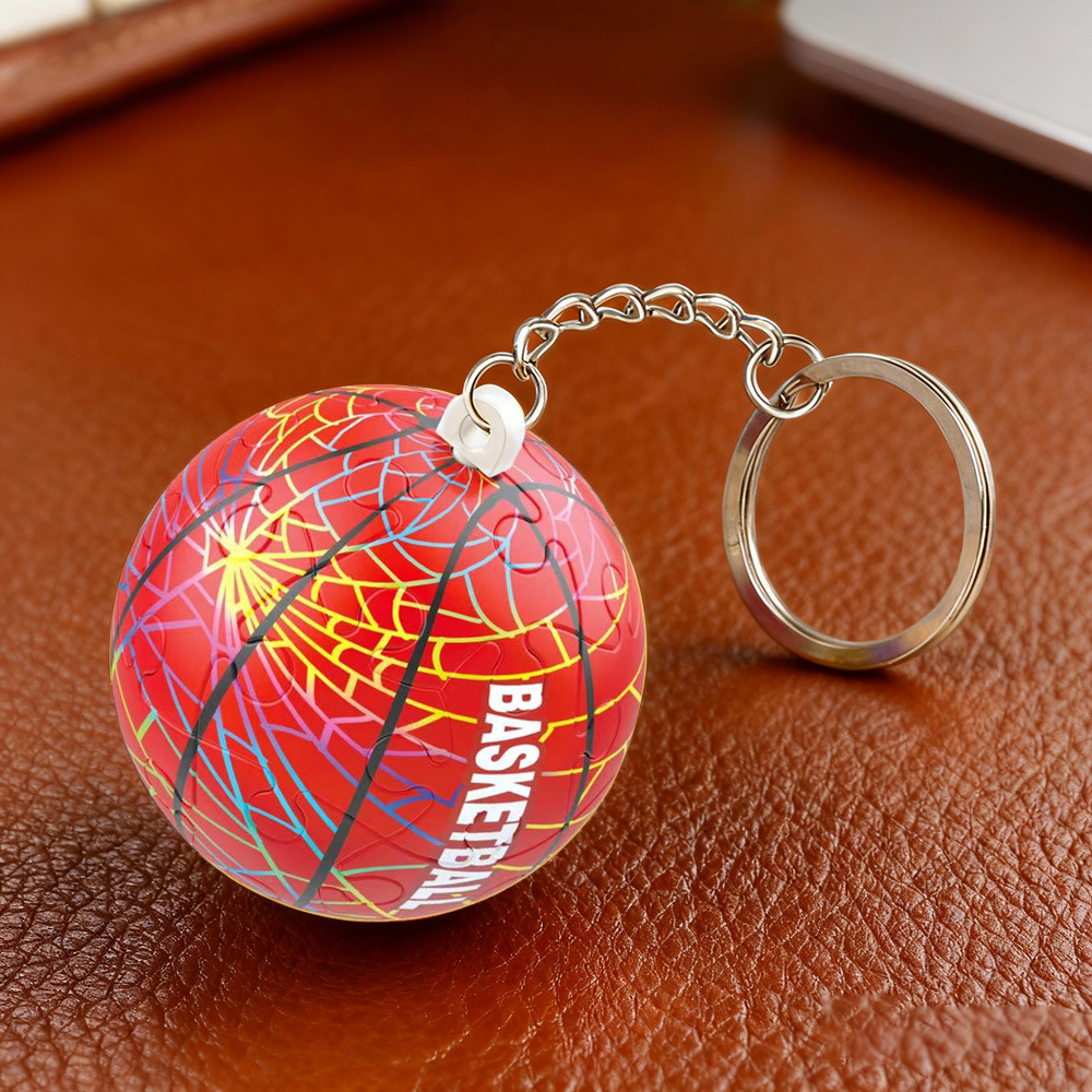 Porte-clés Puzzle 3d En Forme De Ballon De Sport, Mini Porte-clés Globe De Football Et De Basketball, Porte-clés Puzzle Sphérique 3d Amusant - votrecollierprenomfr