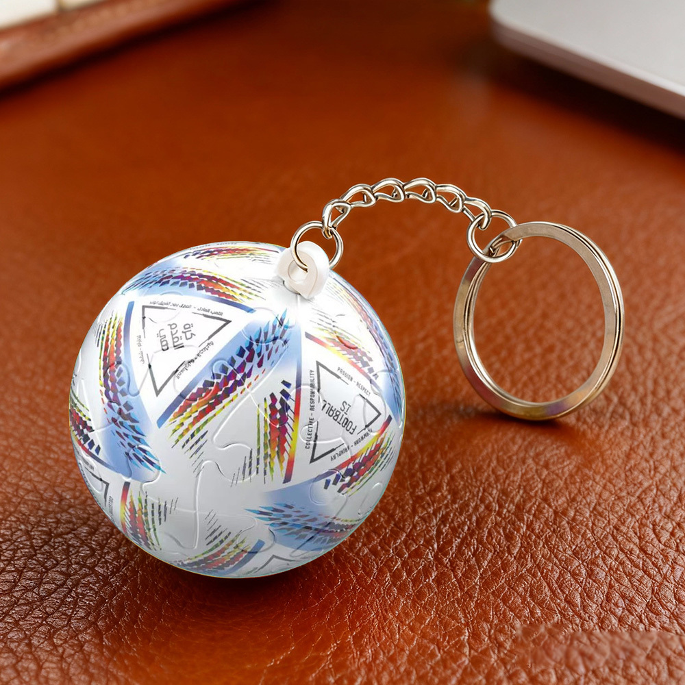 Porte-clés Puzzle 3d En Forme De Ballon De Sport, Mini Porte-clés Globe De Football Et De Basketball, Porte-clés Puzzle Sphérique 3d Amusant - votrecollierprenomfr