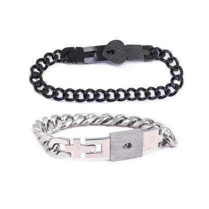 Bracelet Avec Serrure Et Clé, Cadeau De Saint-valentin Pour Les Couples - votrecollierprenomfr