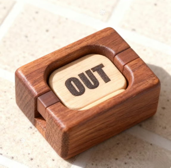 Porte-clés « je Suis À La Maison / Je Suis Absent » – Porte-clés Réversible En Bois Pour Un Usage Quotidien. Une Façon Simple D’afficher Votre Statut. - votrecollierprenomfr