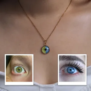 Pendentif Portrait De Couple Personnalisé « nos Yeux » - Âmes Entrelacées - Collier Double Œil - Cadeau D'anniversaire Pour Couples - votrecollierprenomfr