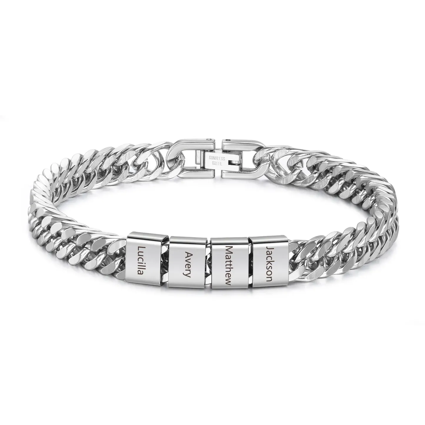 Bracelet Personnalisé Avec Nom Pour Homme, Bracelet Gravé Personnalisé Pour Lui, Bracelet Avec Barre De Nom En Acier Inoxydable, Cadeaux Pour Lui - votrecollierprenomfr