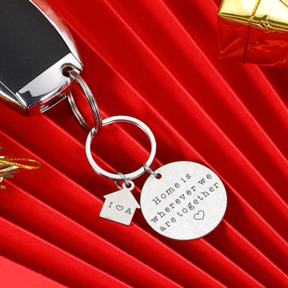 Porte-clés Personnalisé « nouvelle Maison » Pour Couples, Porte-clés Avec Initiales Gravées, Idéal Pour Petit Ami Ou Petite Amie. - votrecollierprenomfr