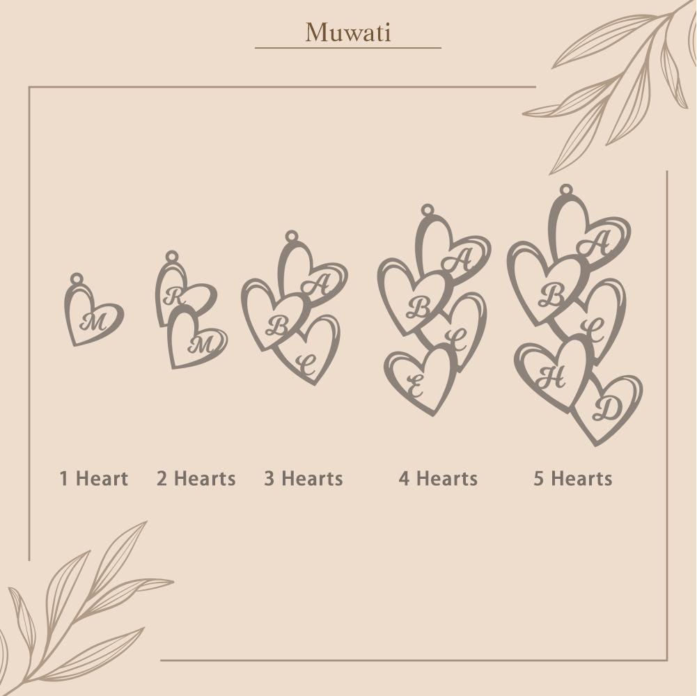 Collier à Breloques En Forme De Cœur Avec Initiales Personnalisées, Bijoux Avec Pendentif En Forme De Cœur, Cadeau Pour Maman - votrecollierprenomfr