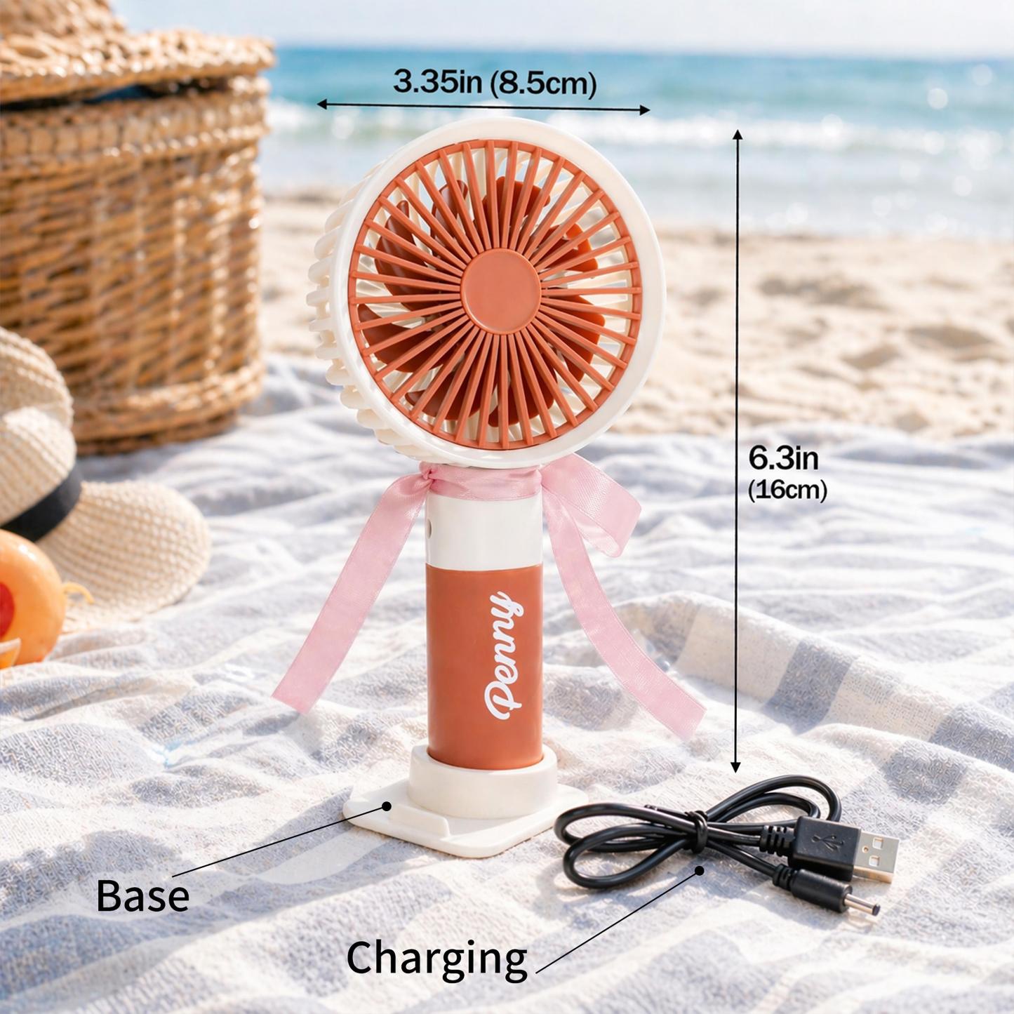 Nom Personnalisé Ventilateur Portatif Nom Personnalisé Ventilateur De Bureau Portable Cadeau Extérieur Pour L'été - votrecollierprenomfr