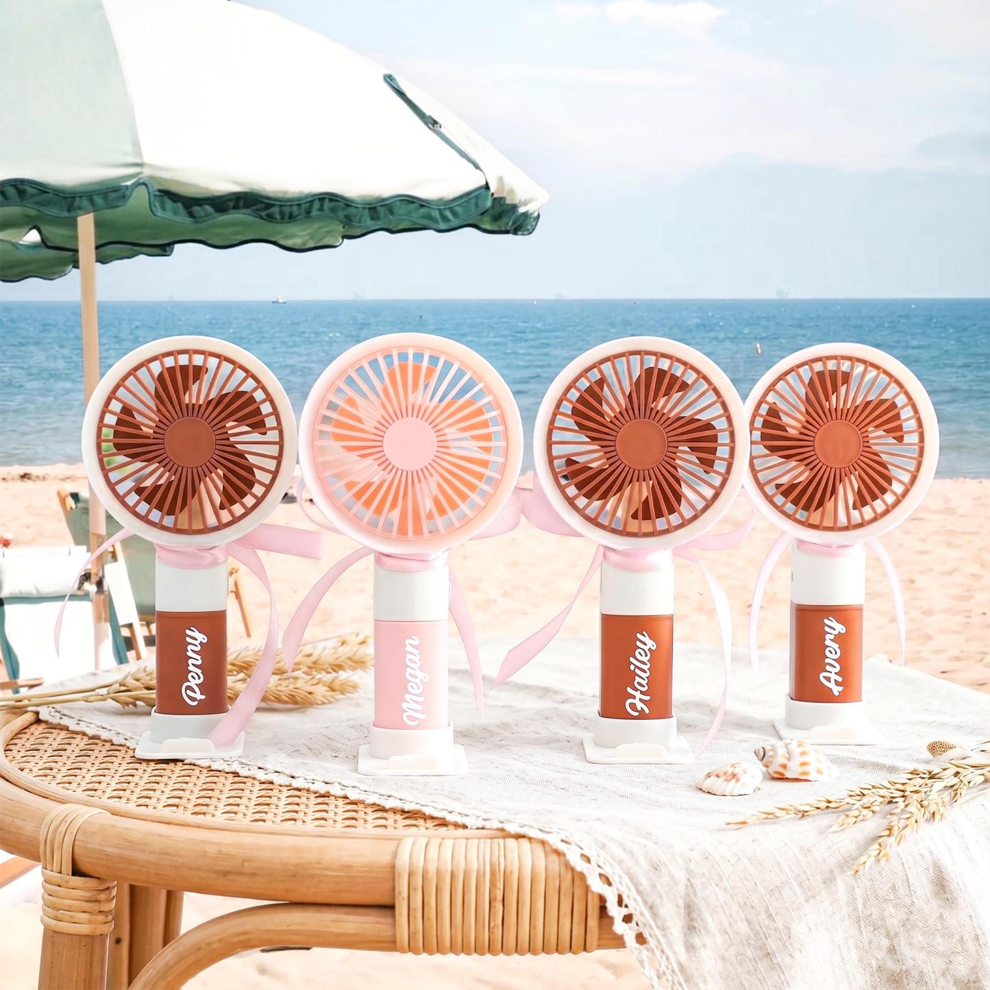 Nom Personnalisé Ventilateur Portatif Nom Personnalisé Ventilateur De Bureau Portable Cadeau Extérieur Pour L'été - votrecollierprenomfr