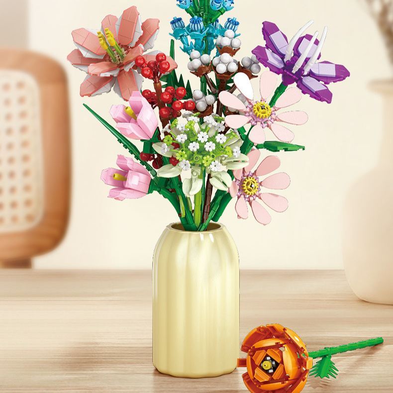 Blocs De Construction Bouquet De Fleurs Des 12 Jours De Noël – Cadeau De Compte À Rebours Floral À Collectionner - votrecollierprenomfr