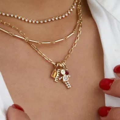Collier Personnalisé Pour Enfants Avec Pierre De Naissance – Pendentif Personnalisé Avec Breloques Et Pierre Du Mois - votrecollierprenomfr