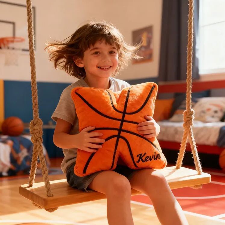 Personalized 3D Printed Basketball Letter Pillow – Custom Name Sports Fan Gift