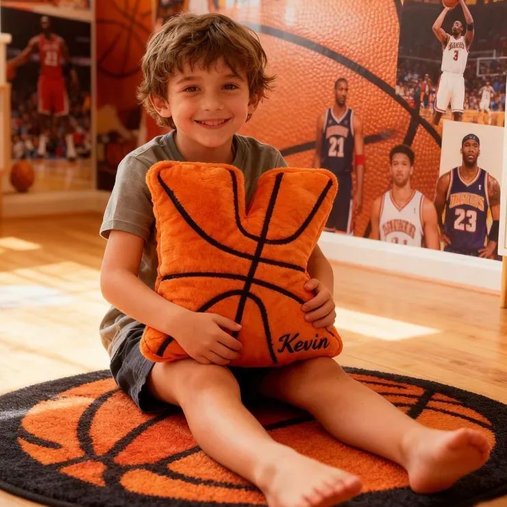 Personalized 3D Printed Basketball Letter Pillow – Custom Name Sports Fan Gift