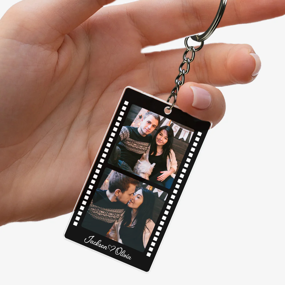 Porte-clés Personnalisé Rouleau De Film Rétro - Porte-clés Photo Sur Pellicule - Cadeau Saint-valentin - votrecollierprenomfr