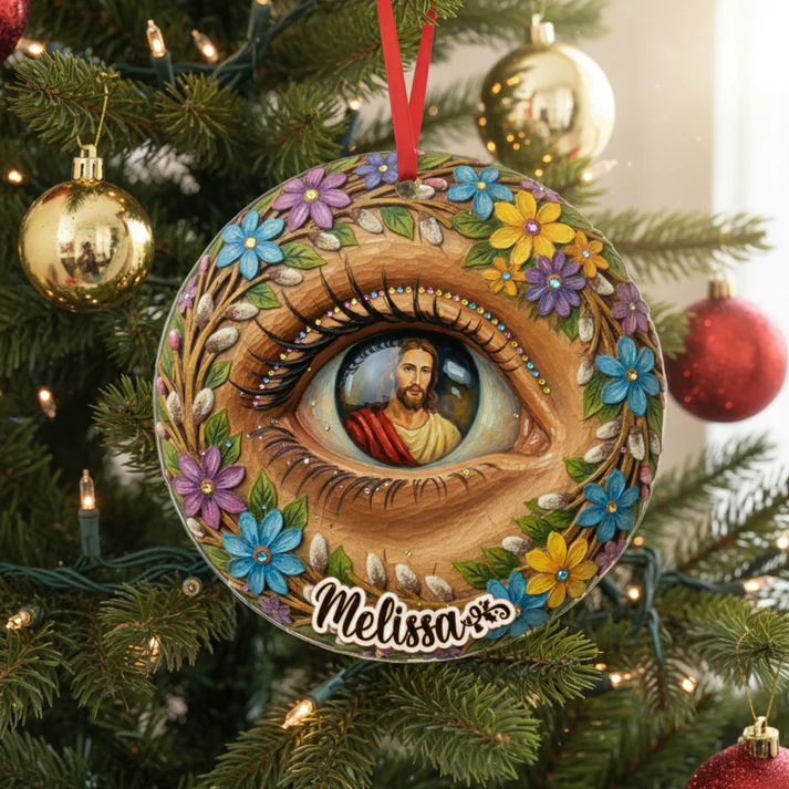 Ornement De Noël Personnalisé « le Cœur Qui Voit Tout » En Acrylique 2d - Cadeau De Noël Pour La Famille