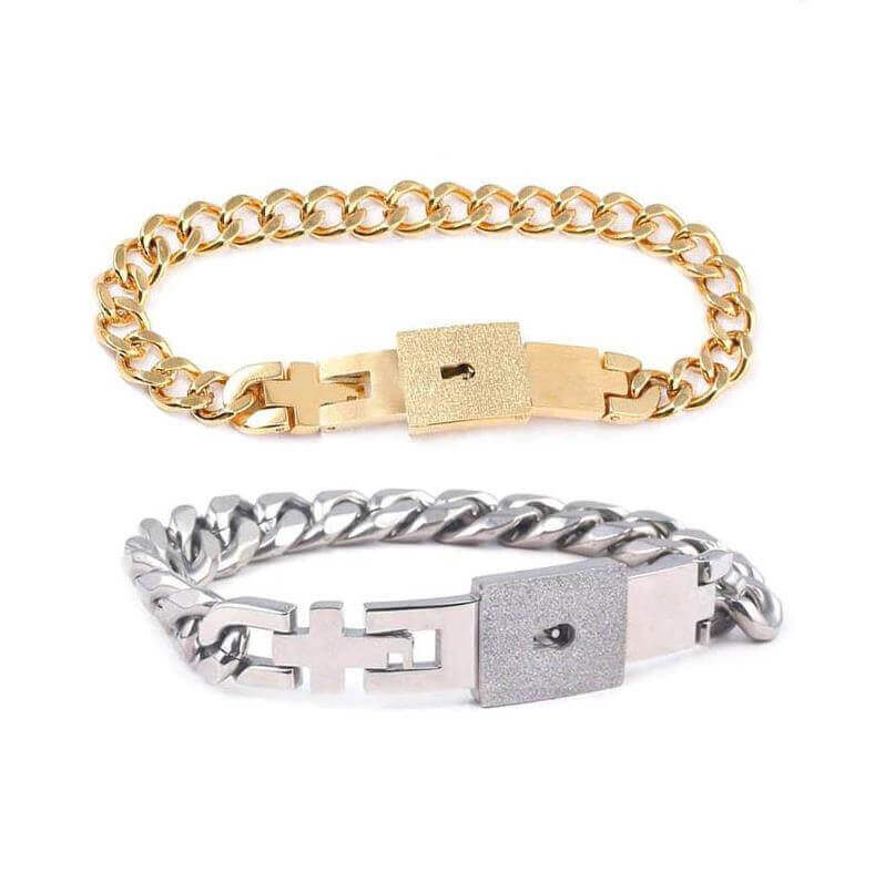Bracelet Avec Serrure Et Clé, Cadeau De Saint-valentin Pour Les Couples - votrecollierprenomfr