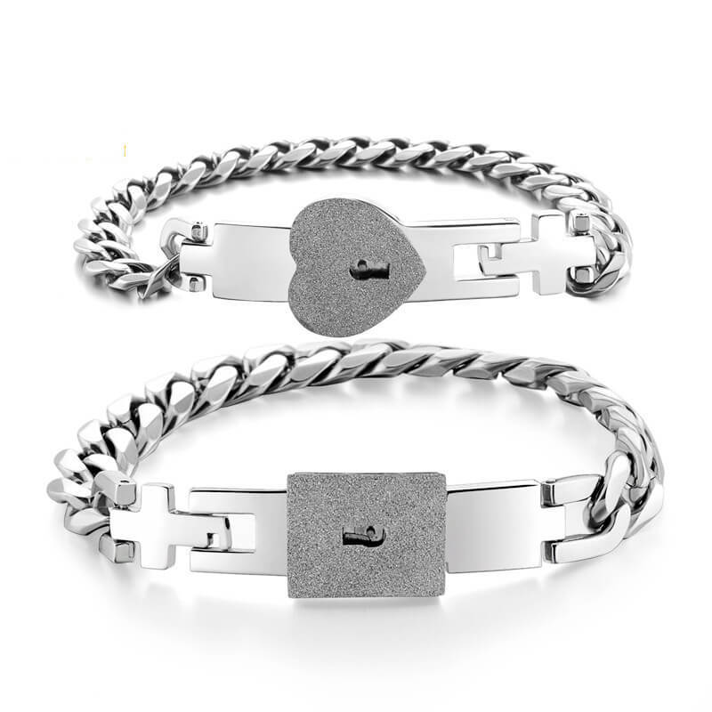 Bracelet Avec Serrure Et Clé, Cadeau De Saint-valentin Pour Les Couples - votrecollierprenomfr