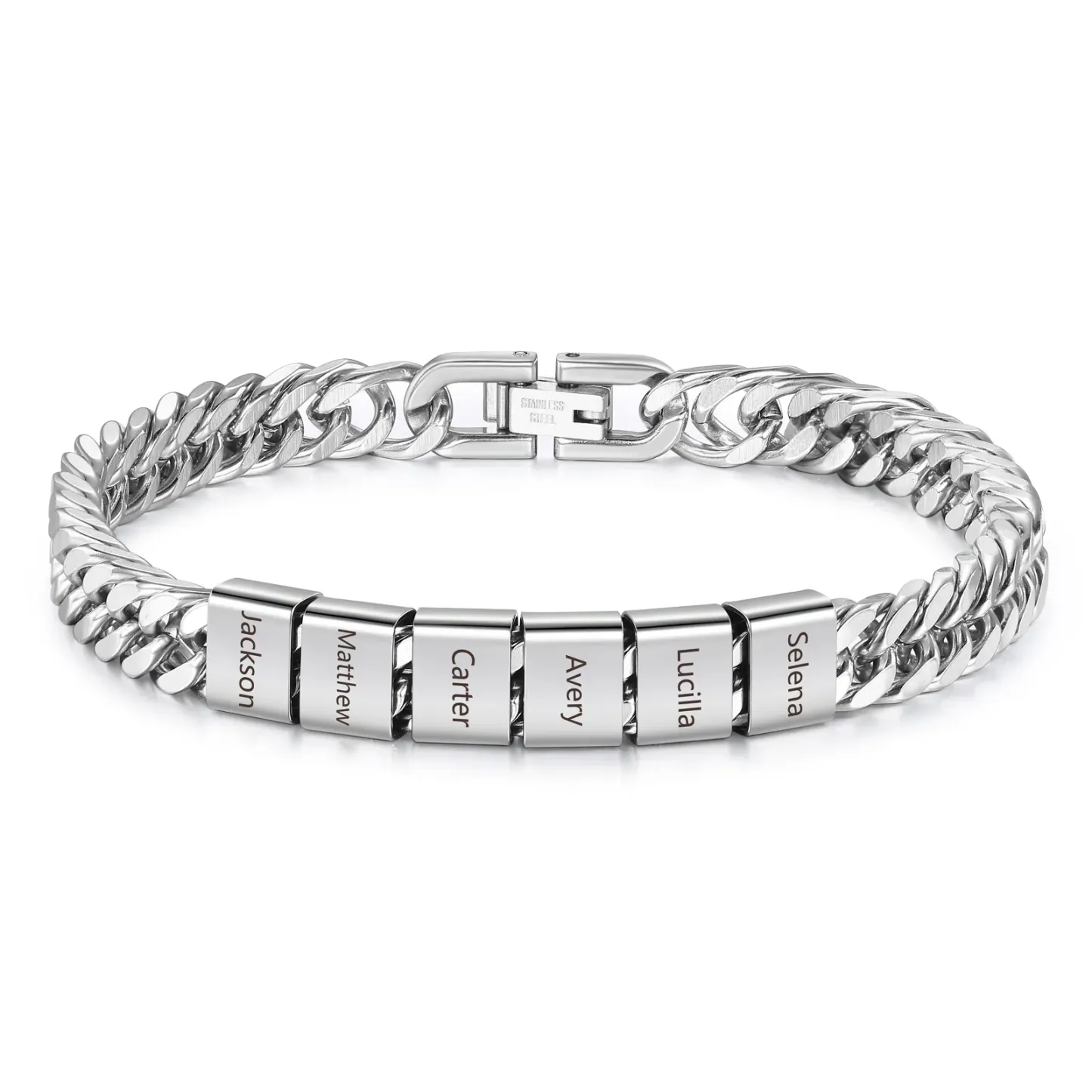 Bracelet Personnalisé Avec Nom Pour Homme, Bracelet Gravé Personnalisé Pour Lui, Bracelet Avec Barre De Nom En Acier Inoxydable, Cadeaux Pour Lui - votrecollierprenomfr