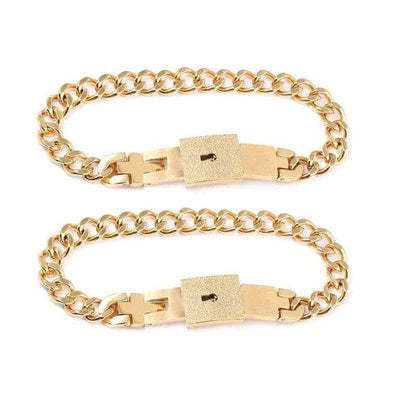 Bracelet Avec Serrure Et Clé, Cadeau De Saint-valentin Pour Les Couples - votrecollierprenomfr