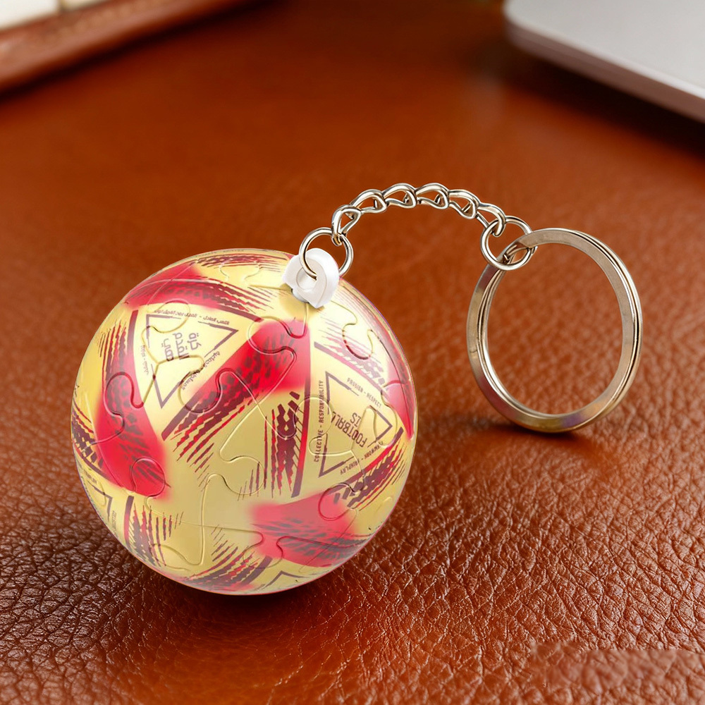 Porte-clés Puzzle 3d En Forme De Ballon De Sport, Mini Porte-clés Globe De Football Et De Basketball, Porte-clés Puzzle Sphérique 3d Amusant - votrecollierprenomfr