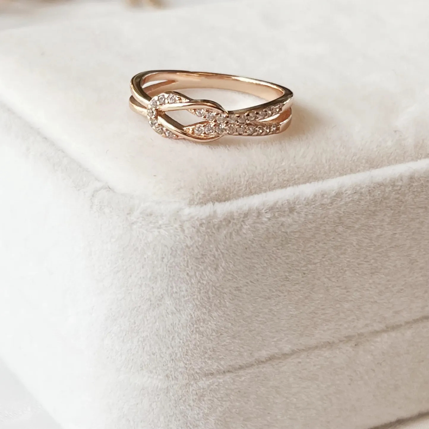 Bague De Promesse Avec Nœud D'amour Infini, Bague En Zircone Cubique, Cadeau Pour Petite Amie - votrecollierprenomfr